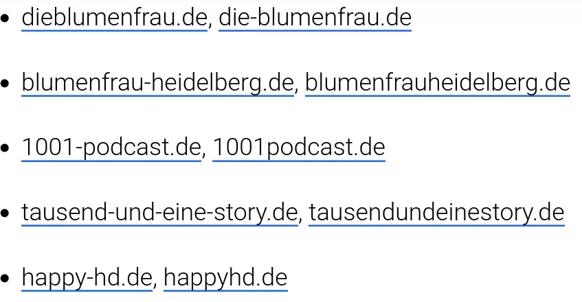 Die im Beitrag genannten Internetadressen als Bild.