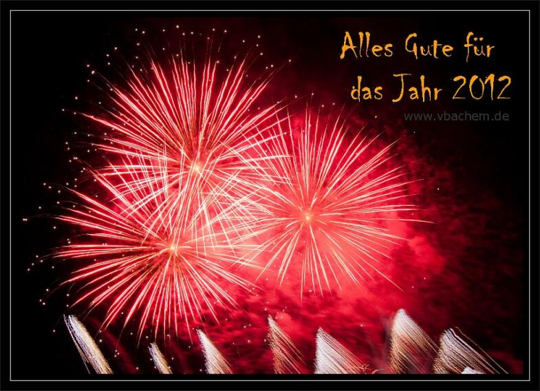 Neujahrskarte 2011 mit Gruß "Alles Gute für das Jahr 2012"