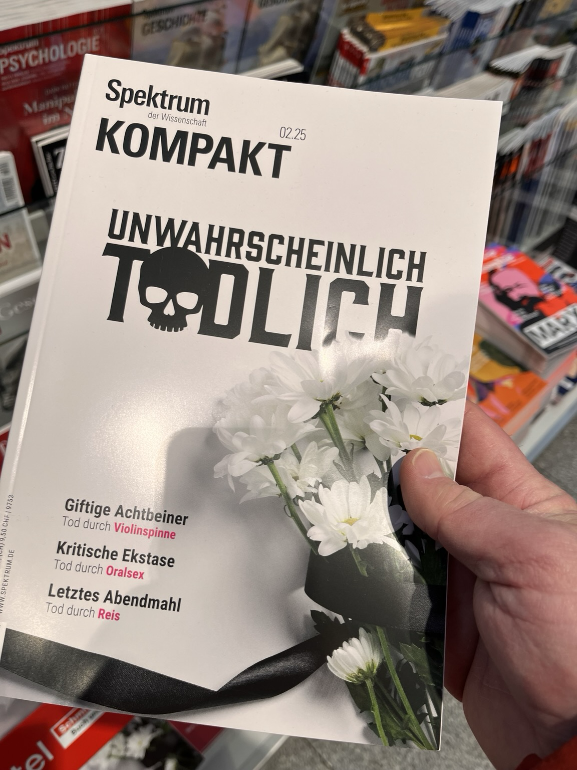 Titelseite des Spektrum-Magazins unwahrscheinlich Tödlich